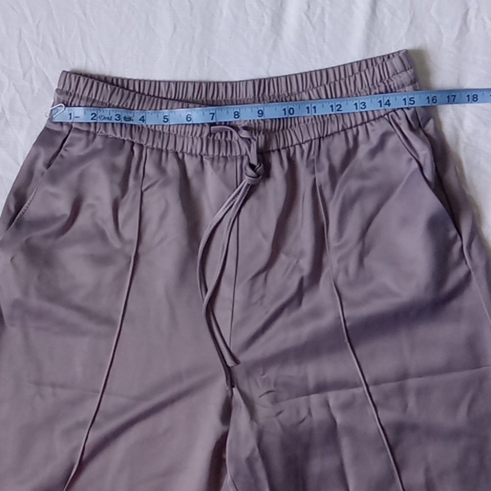 Zara Women's Wide Leg Bohemian Trousers Pants Gray Size L - Picture 2 of 9